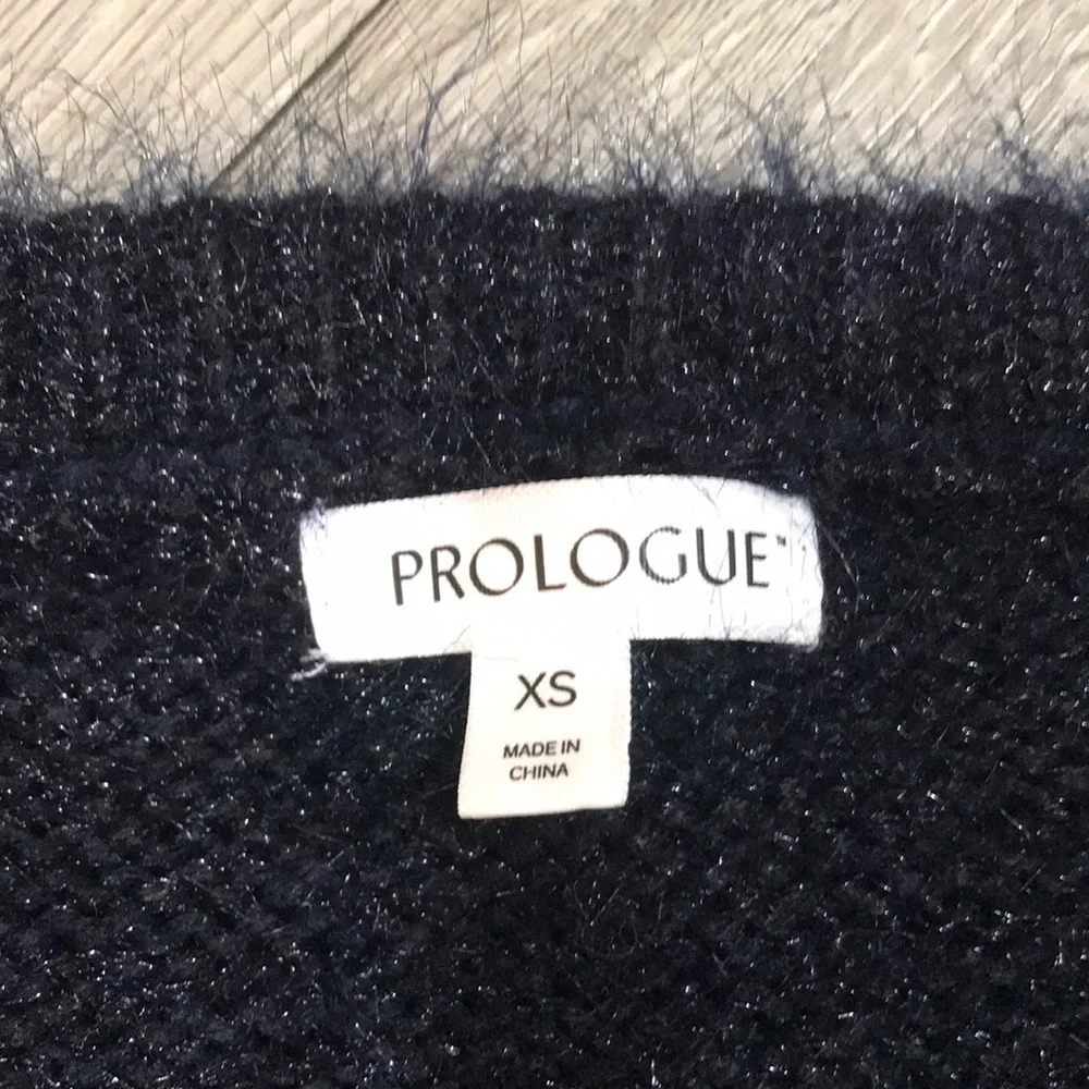 Prologue Black Round Neck Oversized Eyelash Sweater size‎ XS